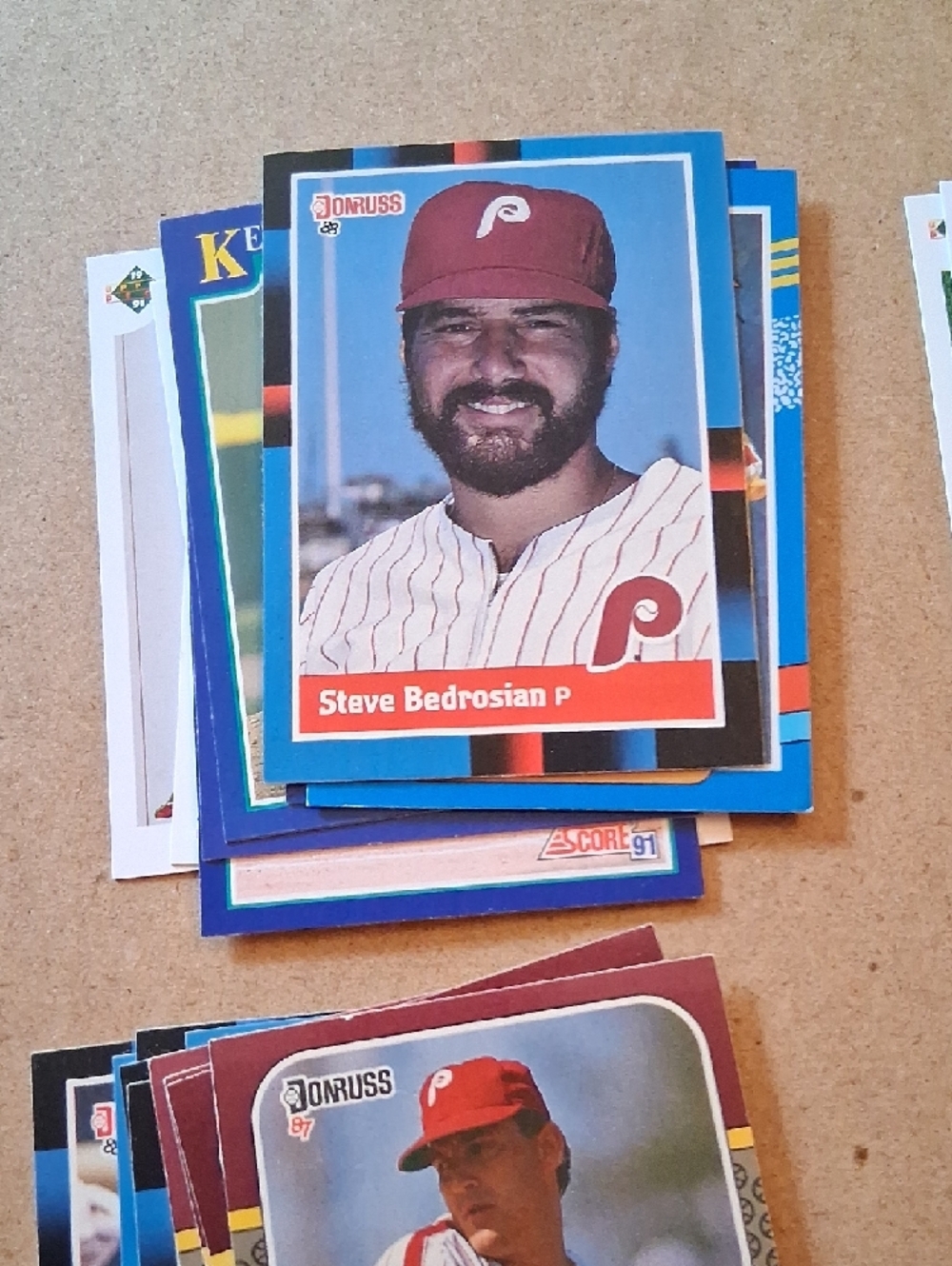 Lot of Philadelphia Phillies Baseball Cards - Red & White & Blue